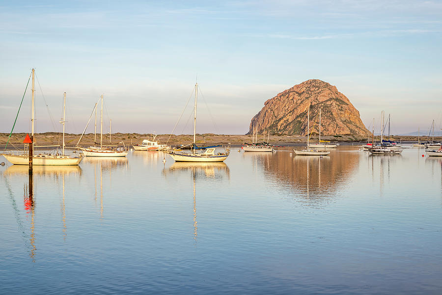 Caught In The Reflection Morro Rock Photograph by Joseph S Giacalone