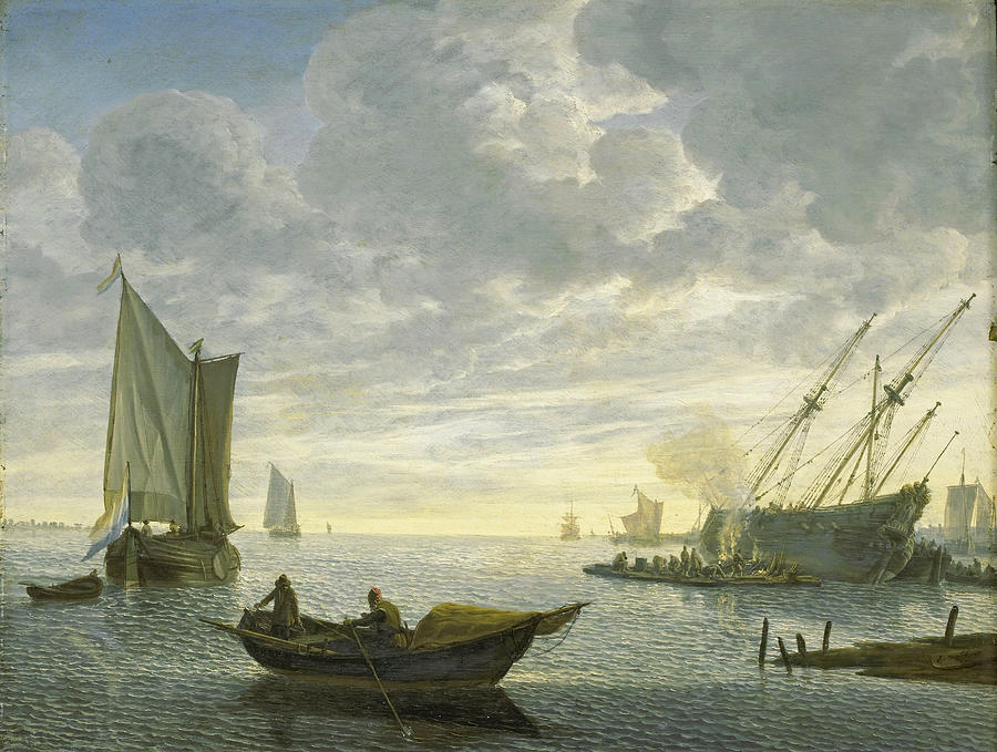 Caulking of a Vessel Painting by Lieve Verschuier