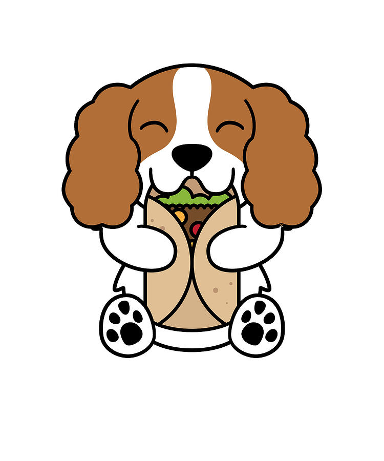 Cavalier King Charles Spaniel Burrito Digital Art by Jeff Chen - Pixels