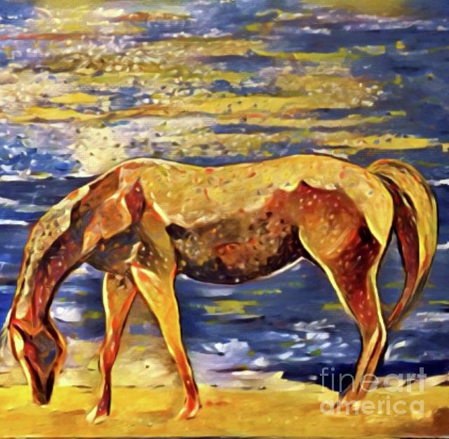 Cavallo al pascolo n.2 Painting by B Russo