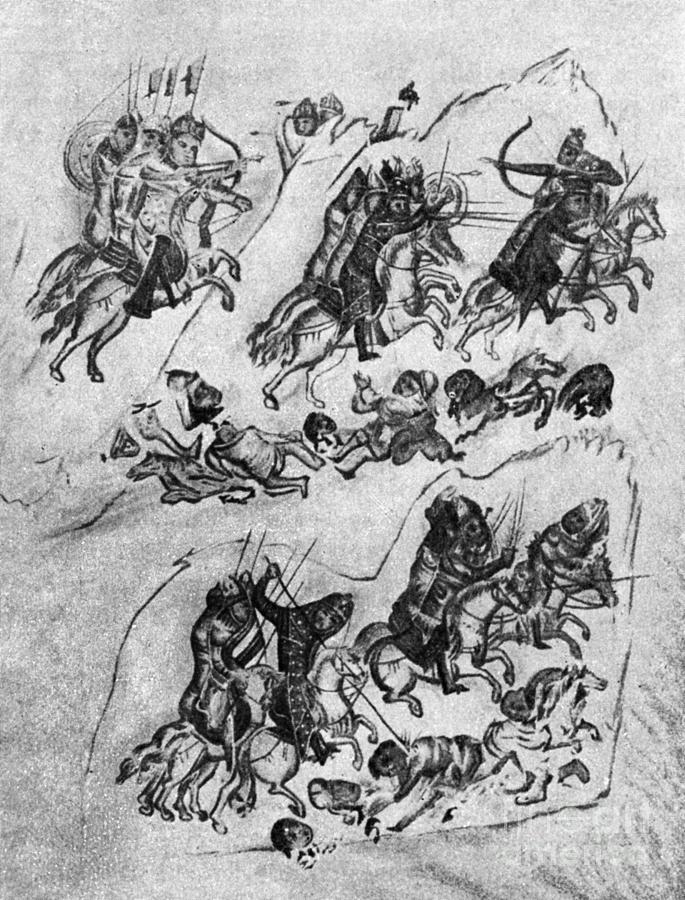 Cavalry Engagement Drawing by Granger