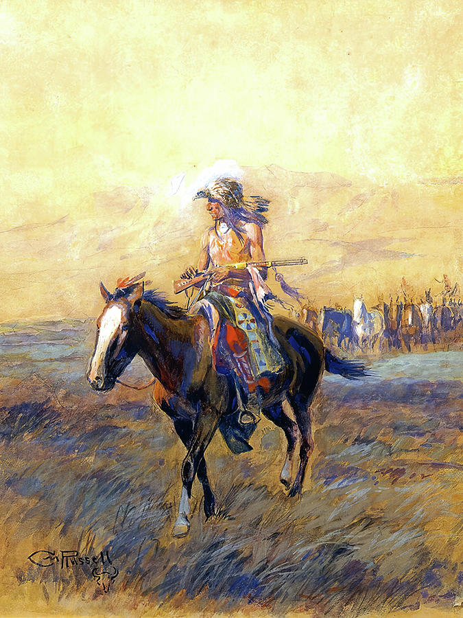 Cavalry Mounts for the Brave 1907 Painting by Charles Marion Russell ...