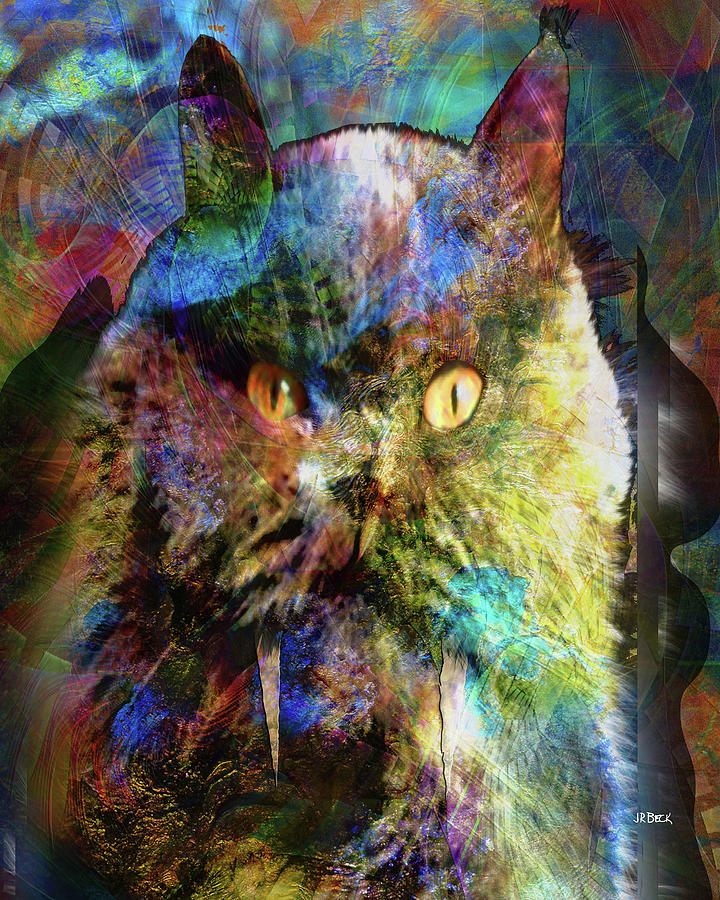 Cave Cat Digital Art by Studio B Prints