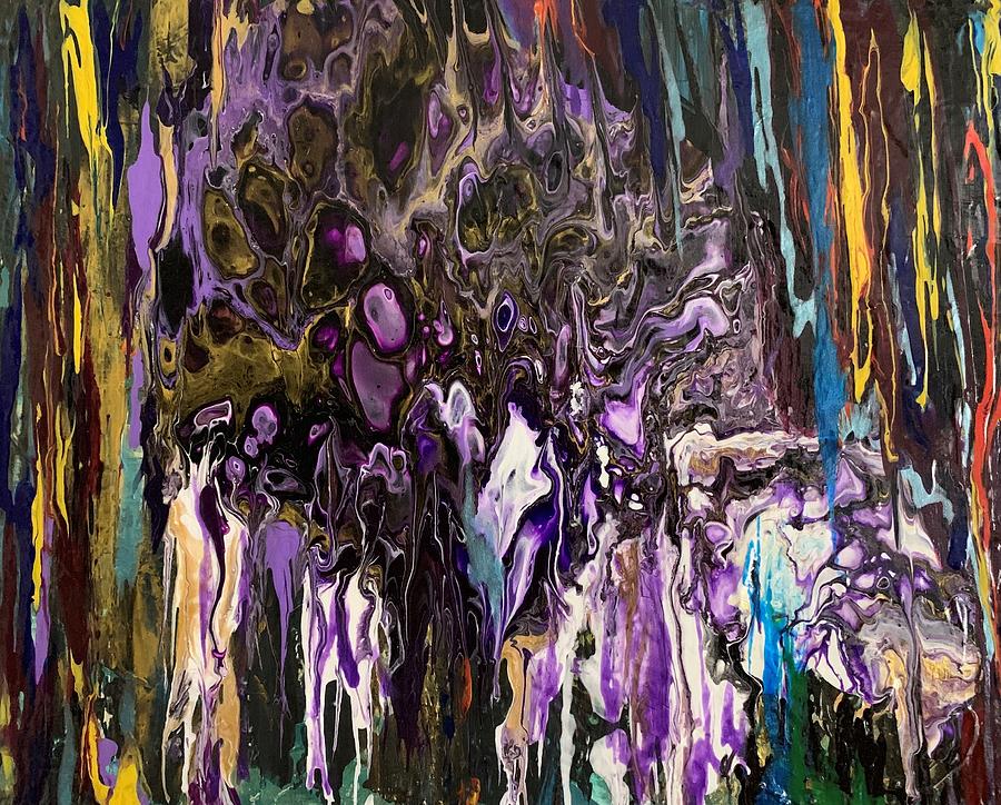 Forgotten Dreams Painting - Purple Cave of Forgotten Dreams by Neli Stoyanova