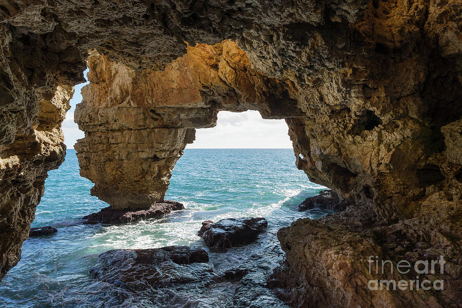 Cave on the Mediterranean coast, Cova del Arcs Photograph by Adriana Mueller