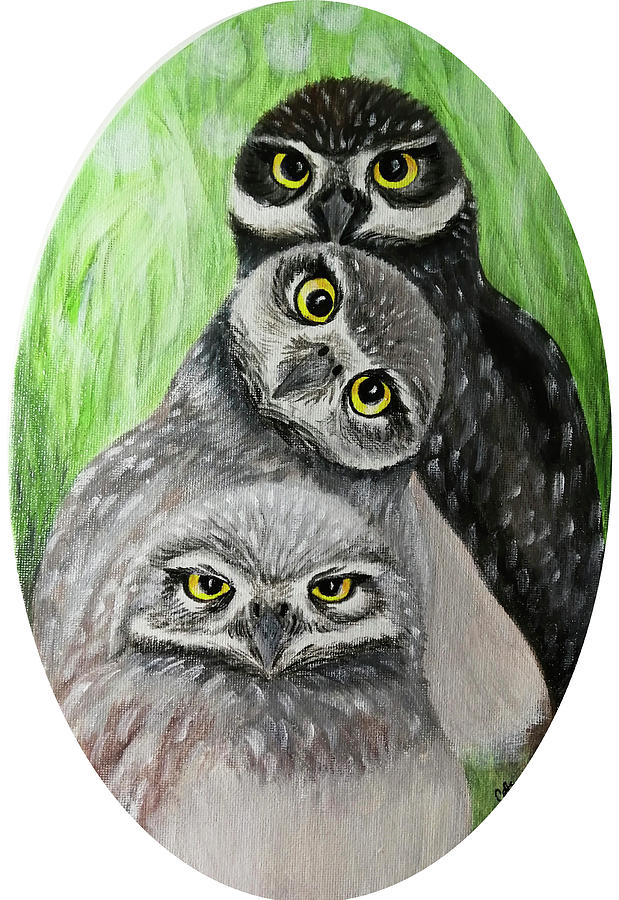 Owl Painting - Cave Owl  by Svetlana Misyura