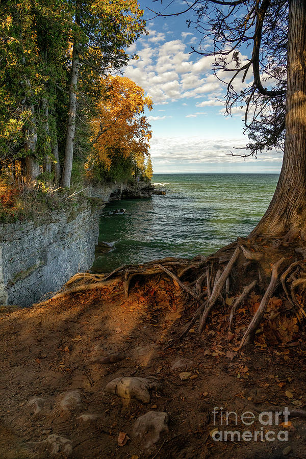 Cave Point Autumn Photograph by Roxie Crouch