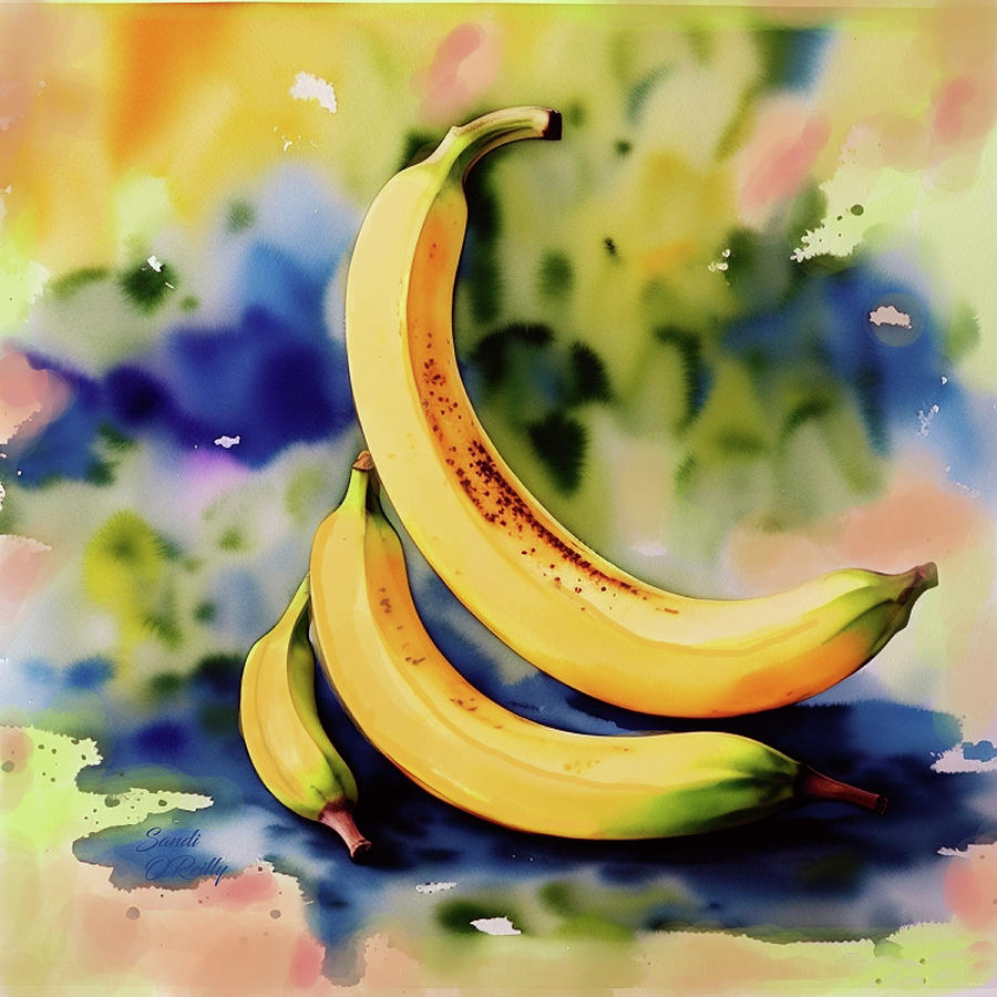 Apple Mixed Media - Cavendish-Lady Finger-Apple Bananas by Sandi OReilly