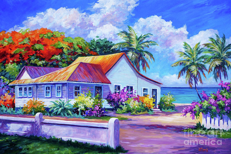 John Painting - Cayman Home Where Fin Now Stands by John Clark John Painting - Cayman Home Where Fin Now Stands by John Clark
