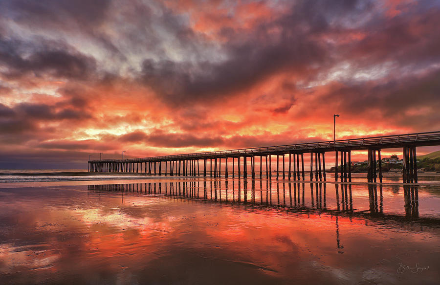 Cayucos Pier on Fire Photograph by Beth Sargent
