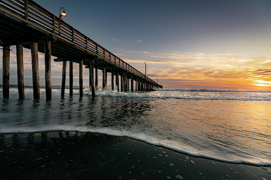 Cayucos Pier Sunset Photograph by Ao Images