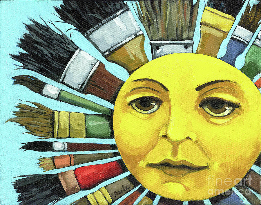 Brush Painting - CBS Sunday Morning Sun Art by Linda Apple