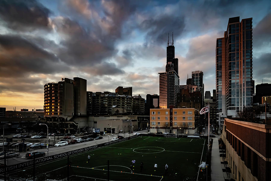 Chicago Skyline from a rooftop park Photograph by Sven Brogren