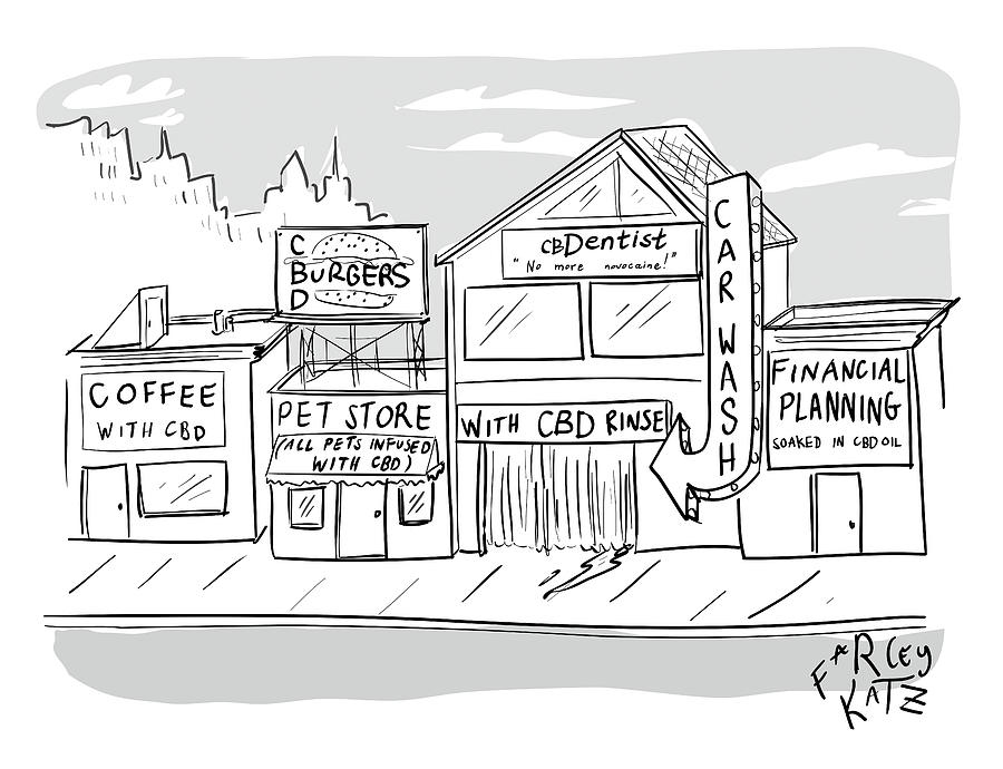 Coffee Drawing - CDB District by Farley Katz