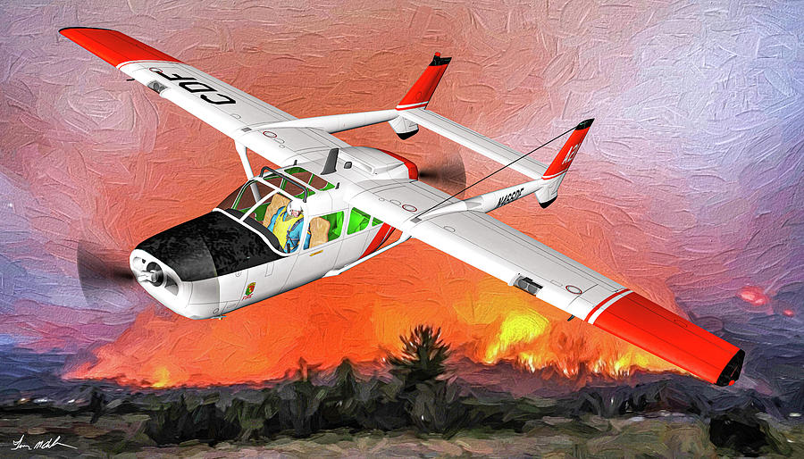 CDF Cessna Skymaster - Art Digital Art by Tommy Anderson