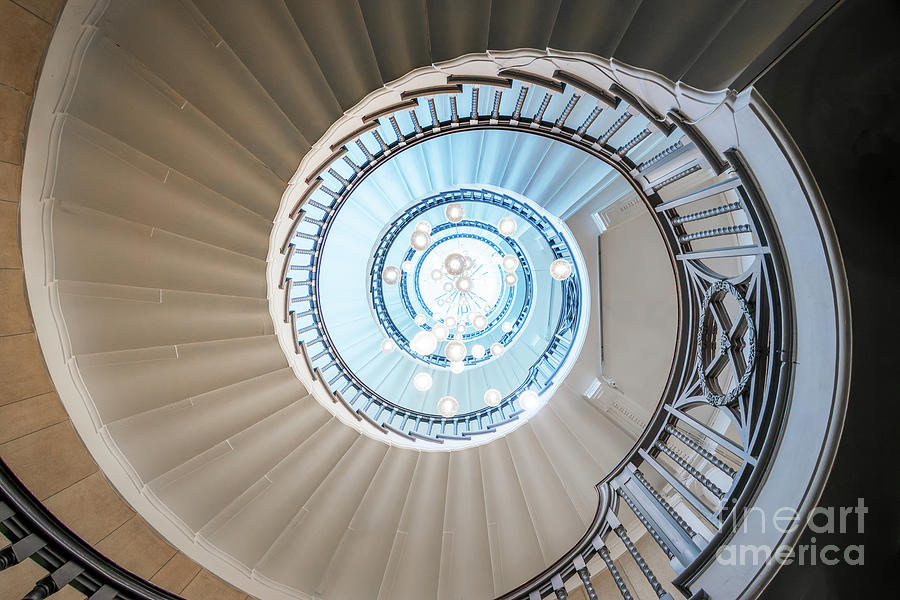 Cecil Brewer spiral staircase in London, UK Photograph by Delphimages London Photography