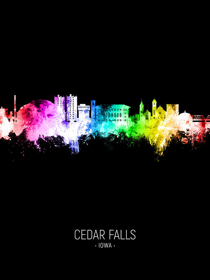 Cedar Falls Iowa Skyline #22 Digital Art by Michael Tompsett