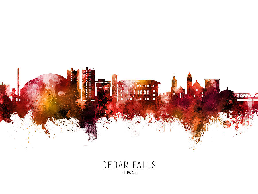 Cedar Falls Iowa Skyline #28 Digital Art by Michael Tompsett
