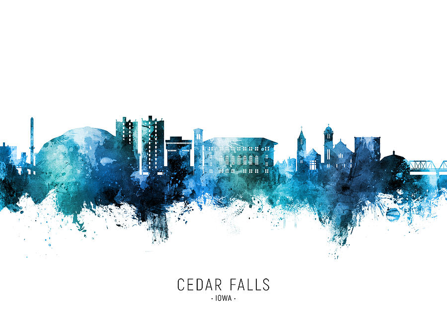 Cedar Falls Iowa Skyline #70 Digital Art by Michael Tompsett