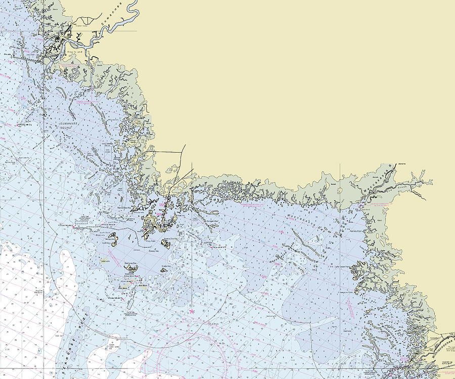 Cedar Key Florida Nautical Chart Digital Art by Bret Johnstad Pixels