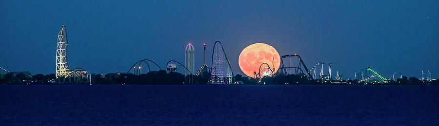 Cedar Point moon rising Photograph by James McClintock