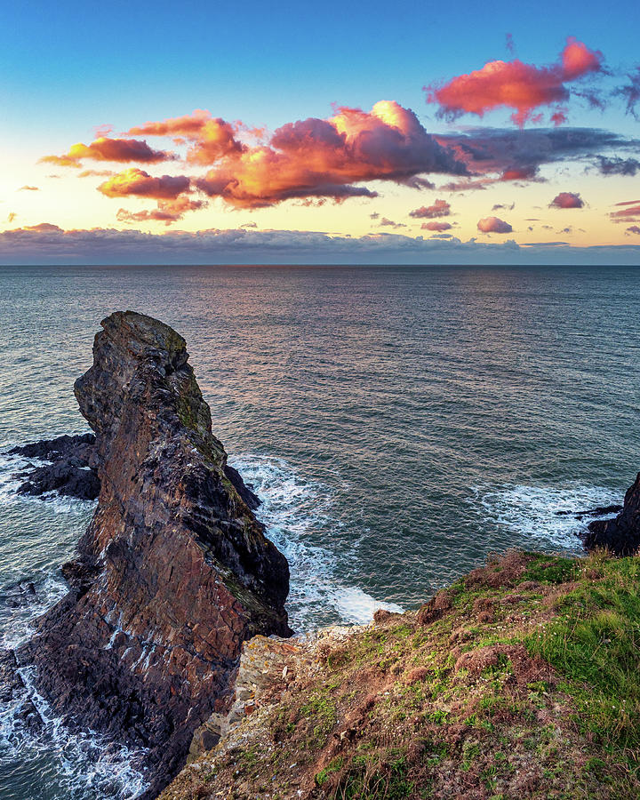 Ceibwr Sunset, Pembrokeshire, Wales, UK Photograph by Mark Llewellyn