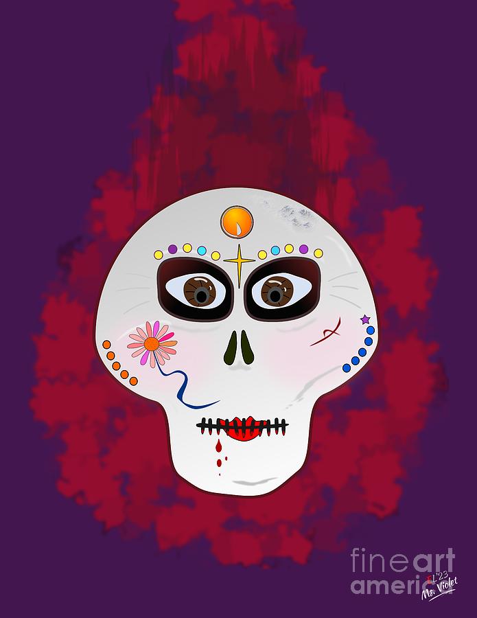 Skull Digital Art - Celebrate Day of the Dead by Eddie Lee