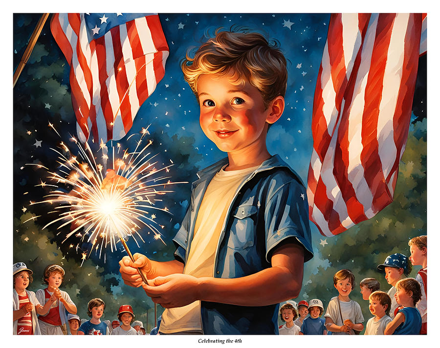 Independence Day Digital Art - Celebrating the 4th by Greg Joens Independence Day Digital Art - Celebrating the 4th by Greg Joens