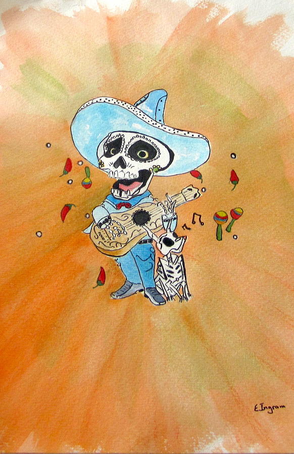 Celebrating The Day of the dead Painting by Elvira Ingram