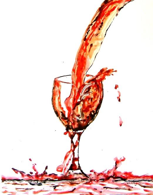 Wine Painting - Celebration by Manjiri Kanvinde