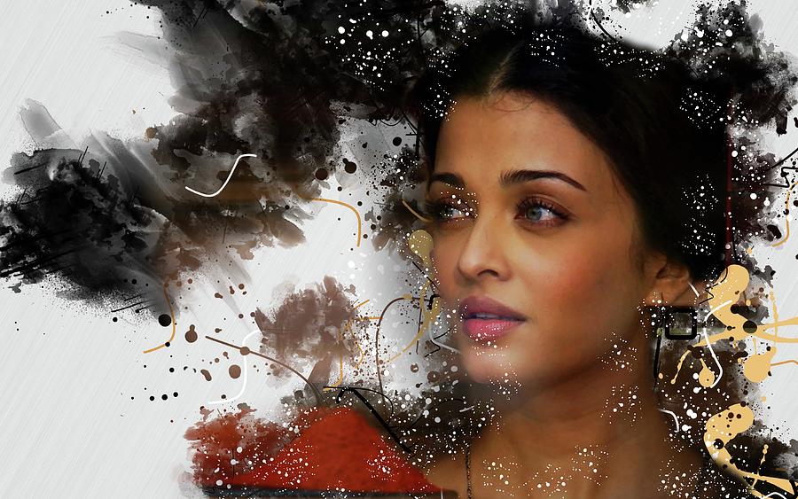 Celebrity Aishwarya Rai Actresses India 7 Digital Art by Joseph Pattern