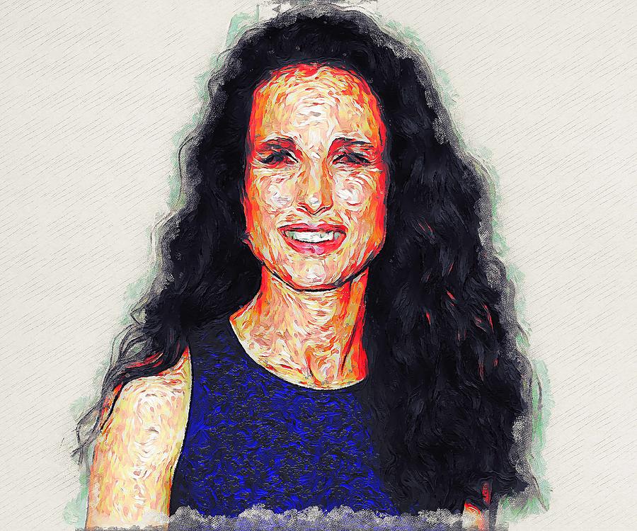 Celebrity Andie MacDowell Mixed Media by Emilio Nolan - Fine Art America