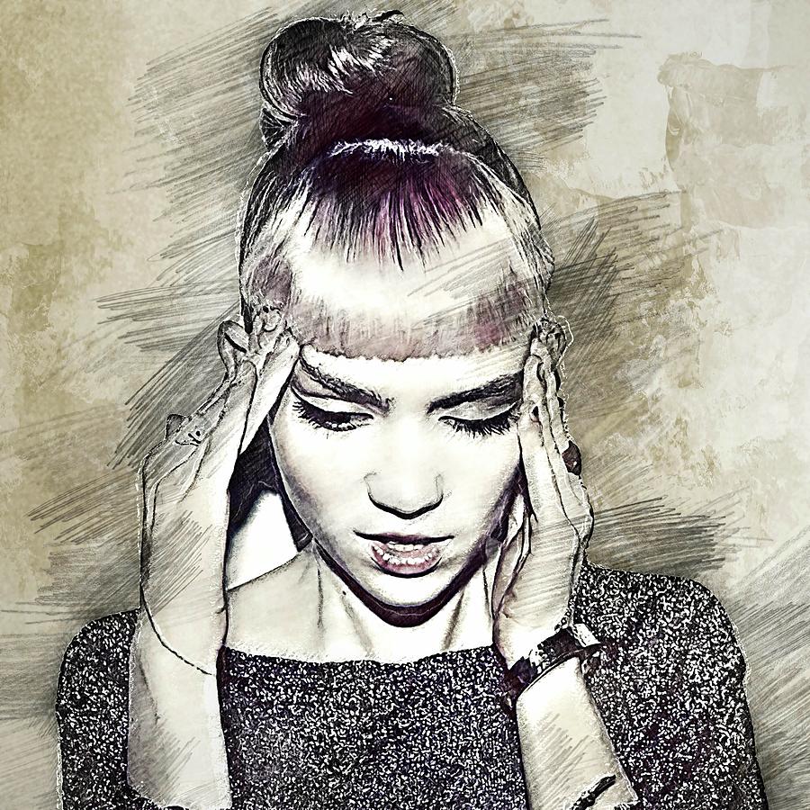 Celebrity Grimes Pencil Drawing Drawing by Bechtelar Natalia Pixels