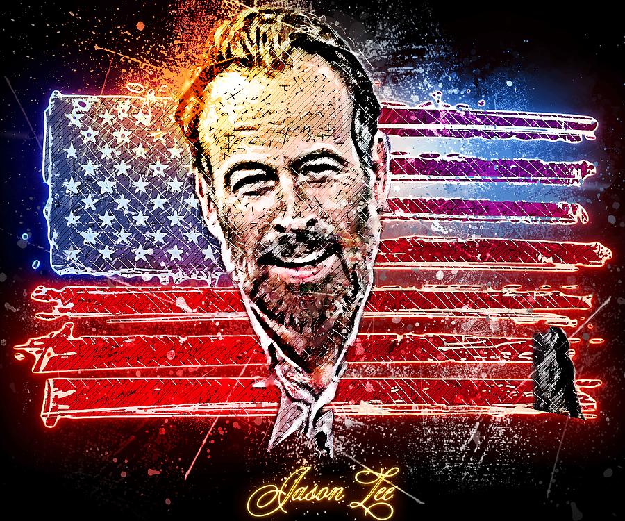 Celebrity Jason Lee Paint Oil Neon art Mixed Media by Luettgen Vidal ...