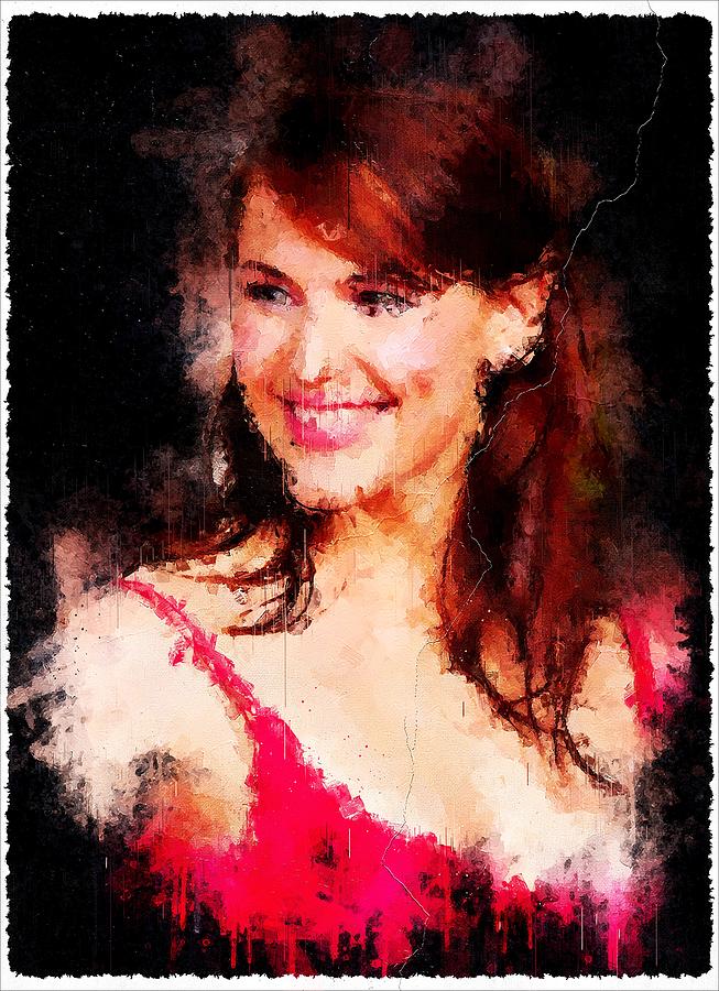 Celebrity Jennifer Garner art Mixed Media by Luettgen Vidal - Fine Art ...