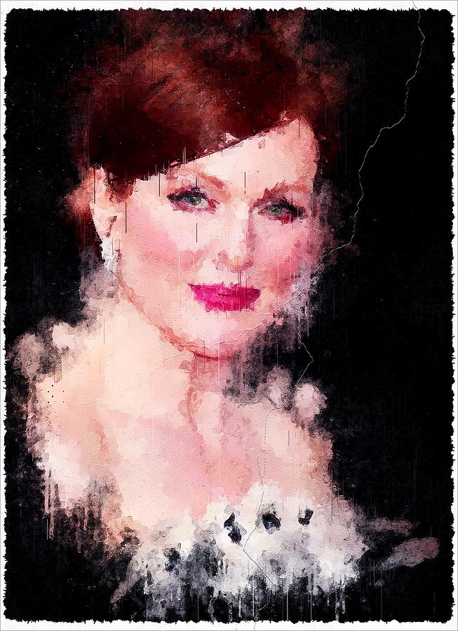 Celebrity Julianne Moore art Mixed Media by Luettgen Vidal - Fine Art ...