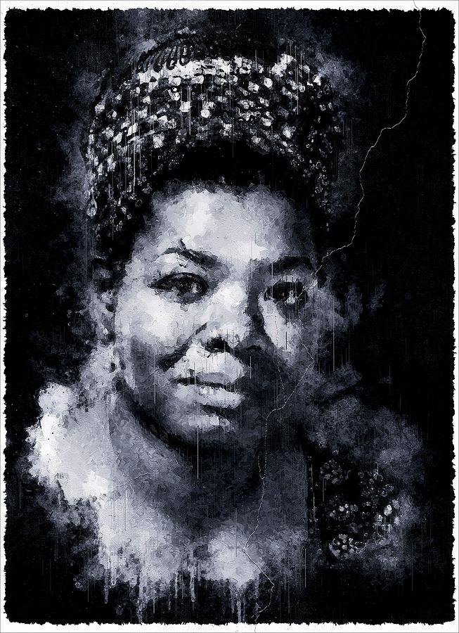 Celebrity Maya Angelou art Mixed Media by Luettgen Vidal - Fine Art America