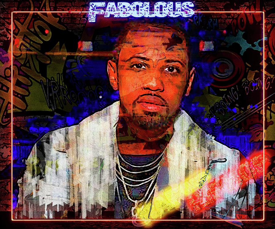 Celebrity music artists Fabolous Artwork Mixed Media by Luettgen Vidal ...