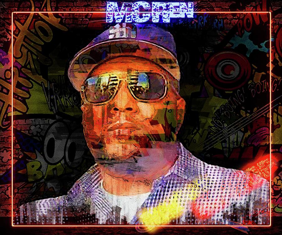 Celebrity music artists MC Ren Artwork Mixed Media by Luettgen Vidal ...