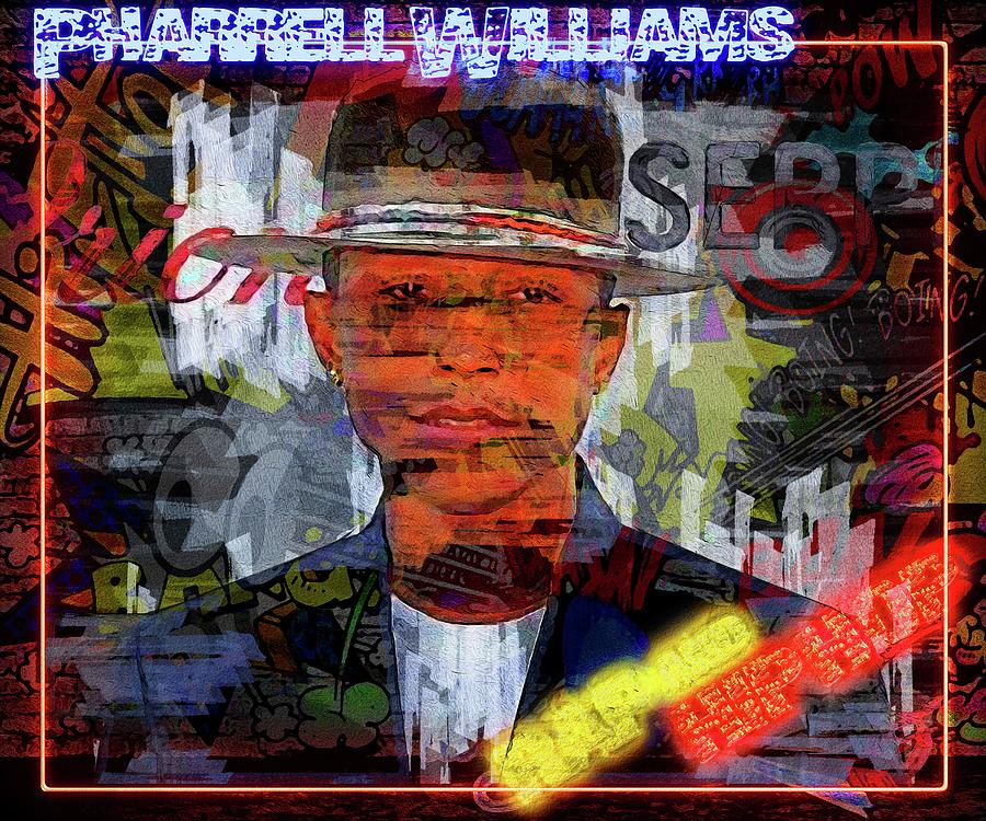 Celebrity music artists Pharrell Williams Artwork Mixed Media by ...