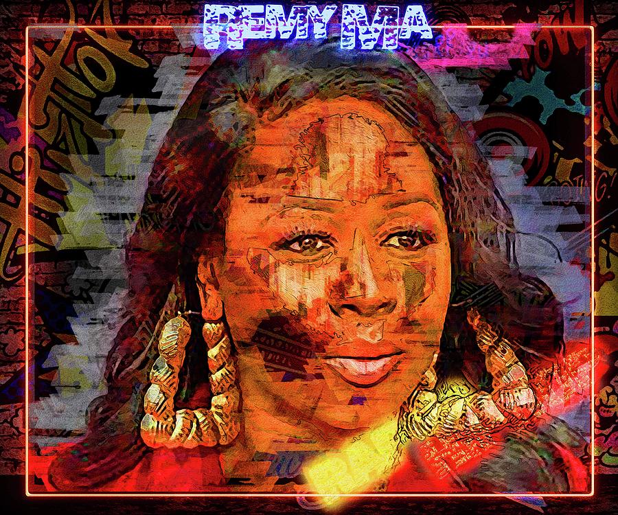 Celebrity music artists Remy Ma Artwork Mixed Media by Luettgen Vidal