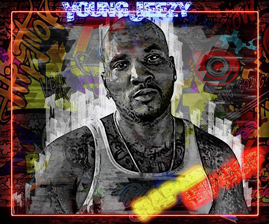 Celebrity music artists Young Jeezy Artwork Mixed Media by Luettgen ...