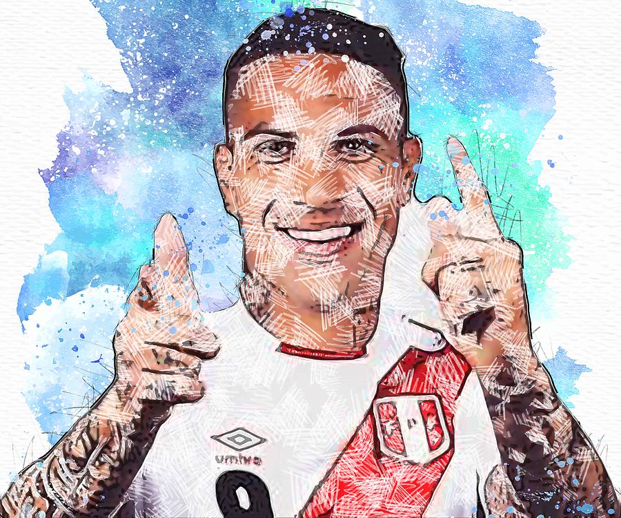 Celebrity Paolo Guerrero Football Art Mixed Media by Miller Ebony ...