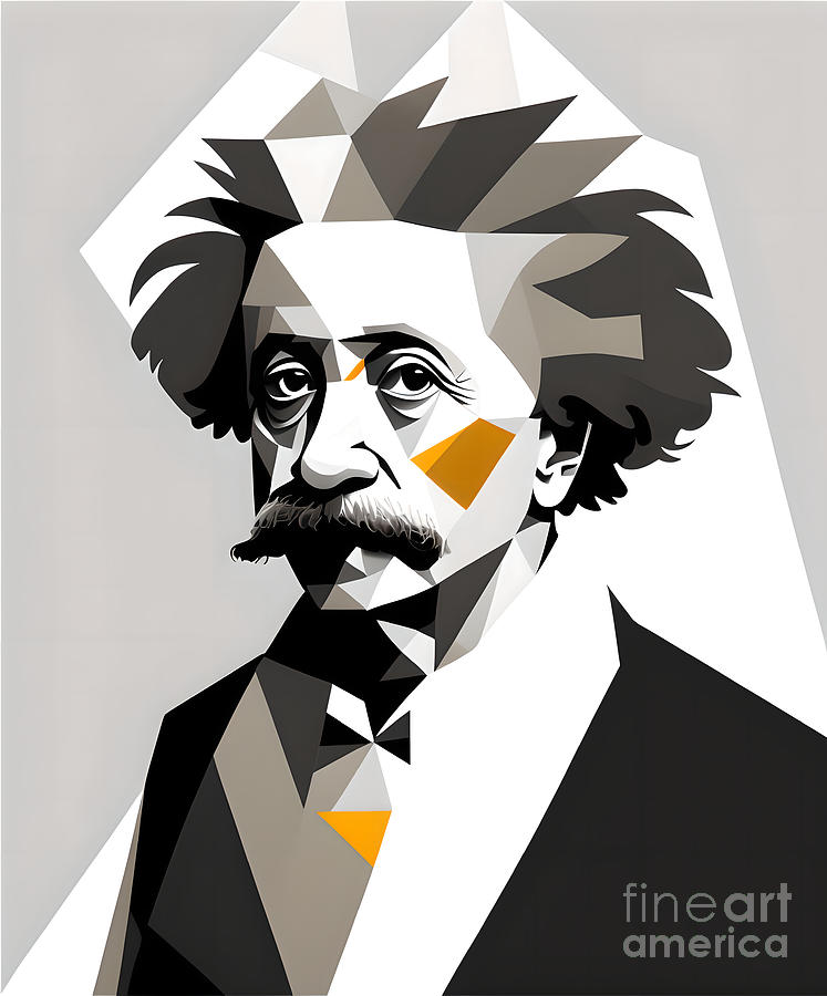Celebrity Portrait - Albert Einstein 2 Digital Art by Philip Preston