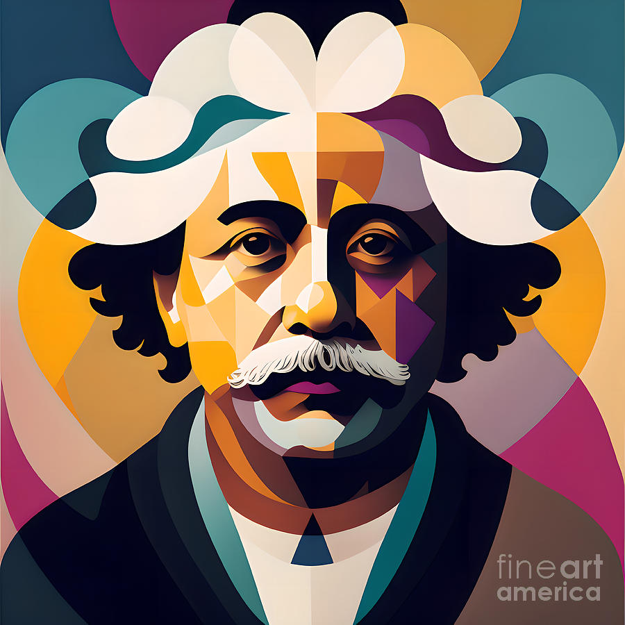 Celebrity Portrait - Albert Einstein Digital Art by Philip Preston
