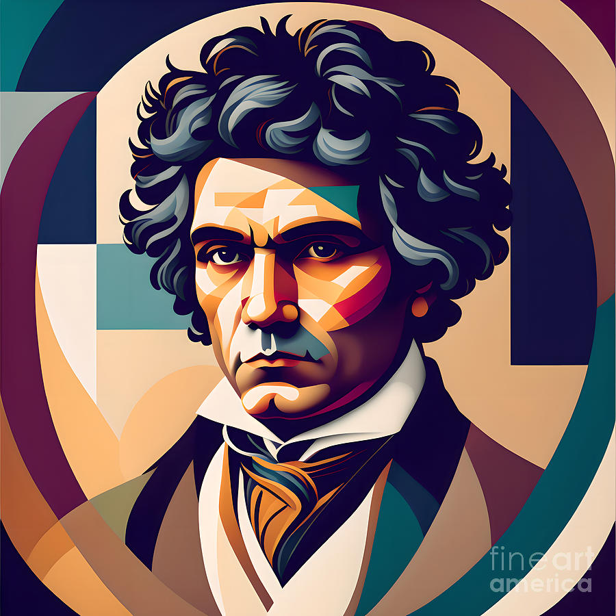 Celebrity Portrait - Beethoven Digital Art by Philip Preston