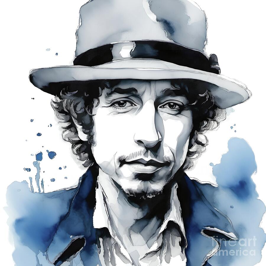 Celebrity Portrait - Bob Dylan - 02373 Digital Art by Philip Preston