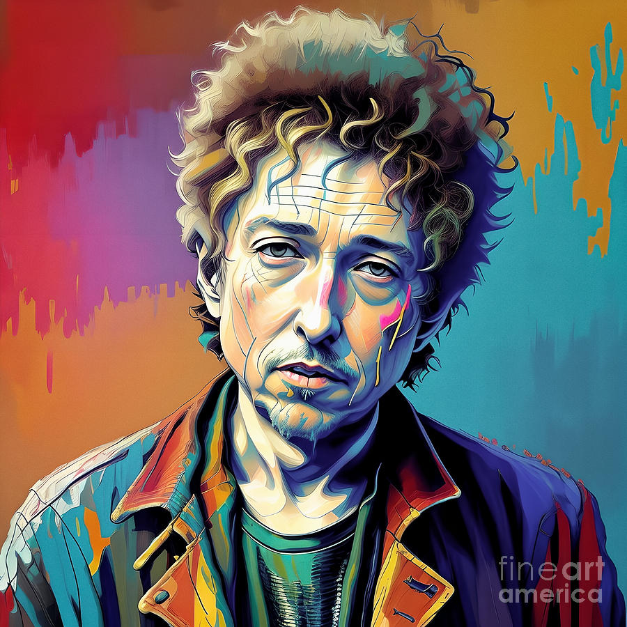 Celebrity Portrait - Bob Dylan Digital Art by Philip Preston