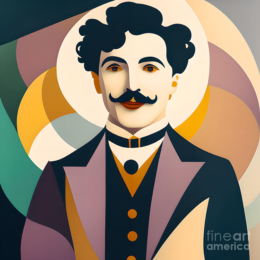 Celebrity Portrait - Charlie Chaplin Digital Art by Philip Preston
