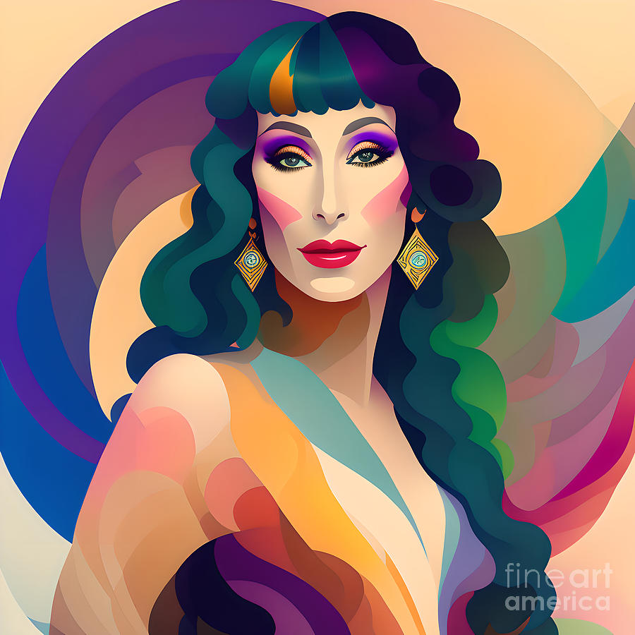 Celebrity Portrait - Cher Digital Art by Philip Preston
